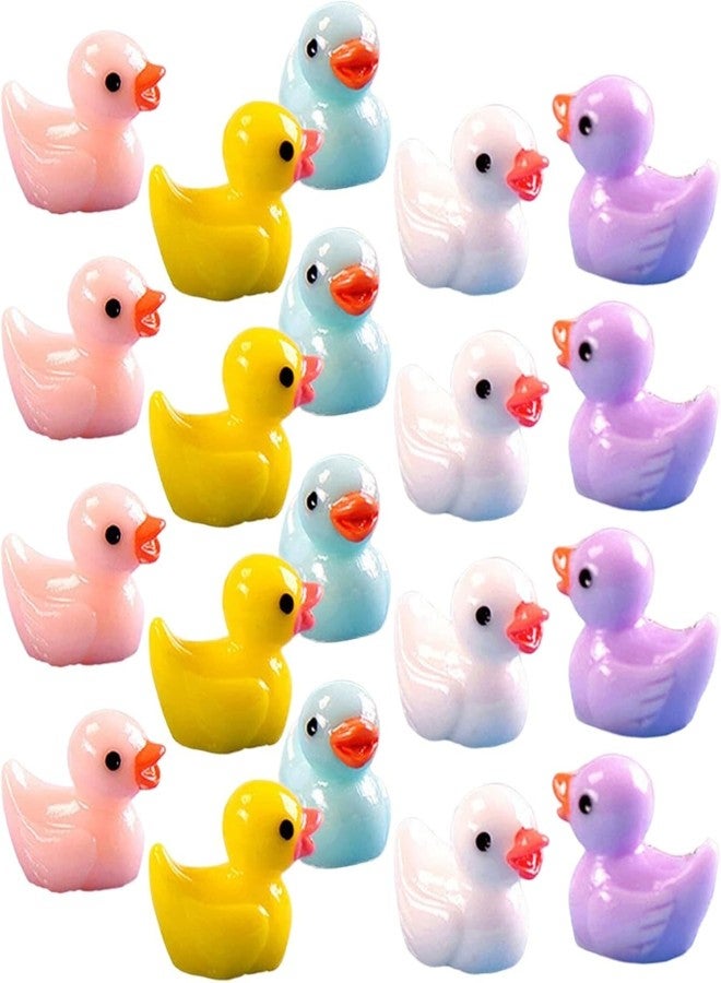 Zhuluck 20Pcs Miniature Ducks Tiny Ducks Miniature Figures Ornament Vivid for Desktop, Dollhouse Accessories, XXX-Large, Random Color - Image 1